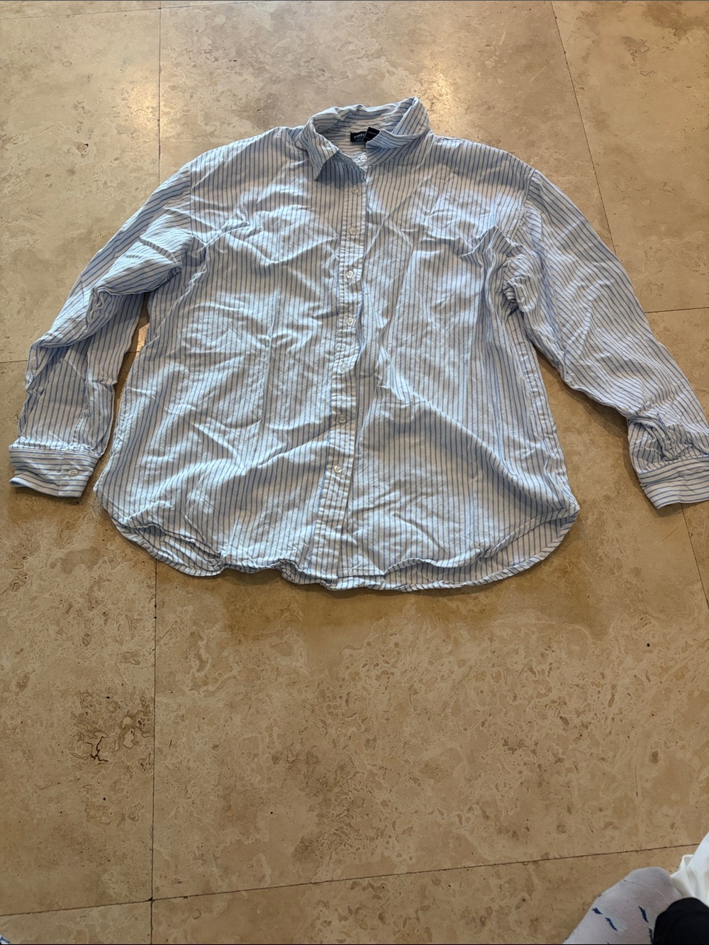 Light Blue Striped Button-Up Shirt